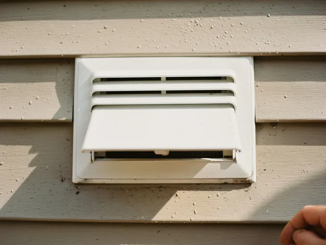 Macedonia Dryer Vent Cleaning technician performing professional exhaust vent cleaning at a residential property in Macedonia