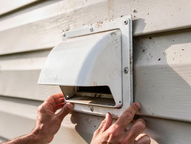 Macedonia Dryer Vent Cleaning technician delivering thorough residential dryer vent cleaning service in Macedonia
